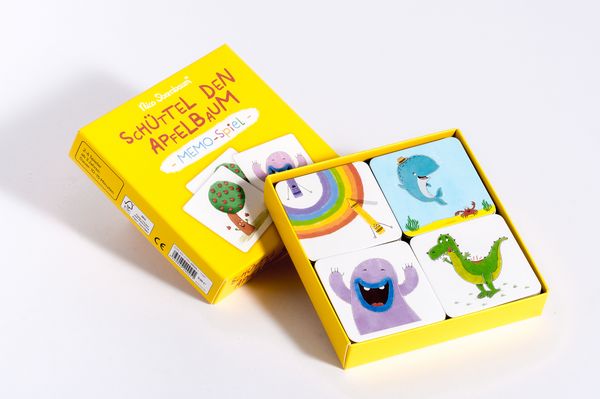 Produktbild: Sch&uuml;ttel den Apfelbaum &ndash; Memo-Spiel mit 40 Spielkarten im Karton. Ab 3 Jahren