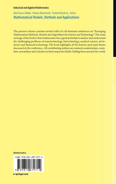 Produktbild: Mathematical Models, Methods and Applications
