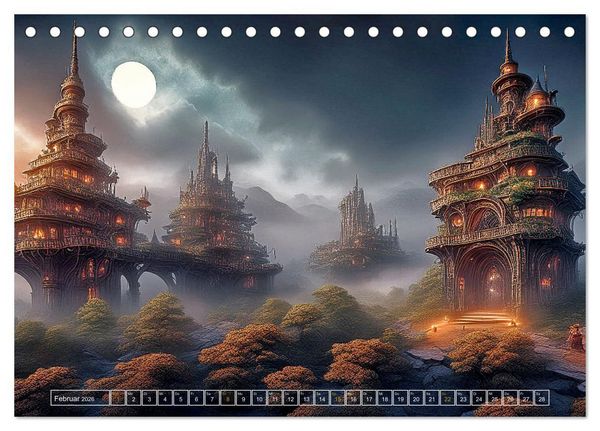 Produktbild: Die Fantasie als Architekt (Tischkalender 2026 DIN A5 quer), CALVENDO Monatskalender