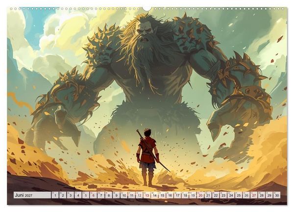 Produktbild: David gegen Goliath &ndash; Mut besiegt St&auml;rke (Wandkalender 2027 DIN A2 quer), CALVENDO Monatskalender