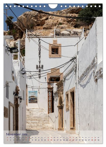 Produktbild: Ein Streifzug durch die Gassen der Insel Rhodos (Wandkalender 2026 DIN A4 hoch), CALVENDO Monatskalender