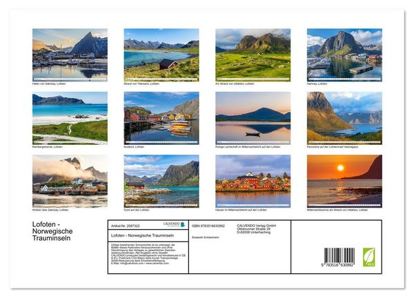 Produktbild: Lofoten - Norwegische Trauminseln (Wandkalender 2026 DIN A3 quer), CALVENDO Monatskalender