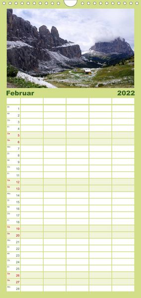 Produktbild: Familienplaner S&uuml;dtirol 2022 (Wandkalender 2022 , 21 cm x 45 cm, hoch)