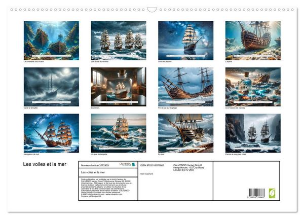 Produktbild: Les voiles et la mer (Calendrier mural 2026 DIN A2 vertical), CALVENDO calendrier mensuel