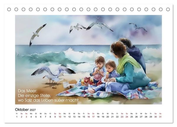Produktbild: Meer, Strand und Wellen (Tischkalender 2027 DIN A5 quer), CALVENDO Monatskalender