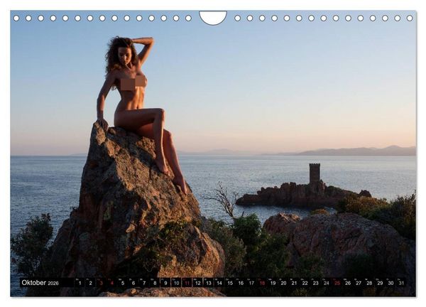 Produktbild: C&ocirc;te d'Azur - Landschaftsaktbilder in der Natur (Wandkalender 2026 DIN A4 quer), CALVENDO Monatskalender