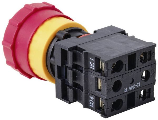 Produktbild: TRU COMPONENTS TC-10091068 ONPOW26-11TSA/R/12V Not-Aus-Schalter 250V 5A Rot IP40 1St.