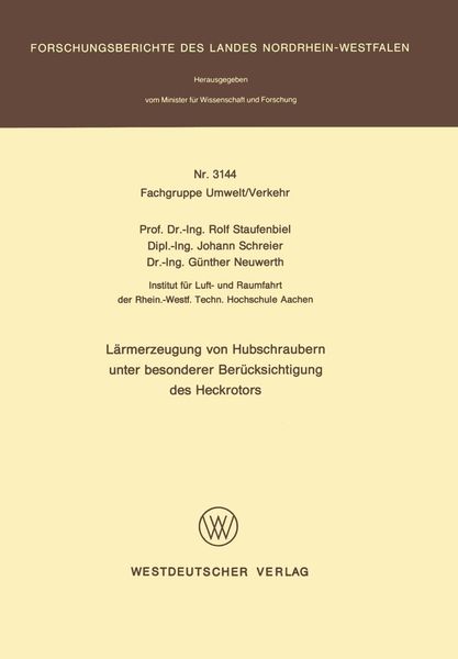 Produktbild: L&auml;rmerzeugung von Hubschraubern unter besonderer Ber&uuml;cksichtigung des Heckrotors