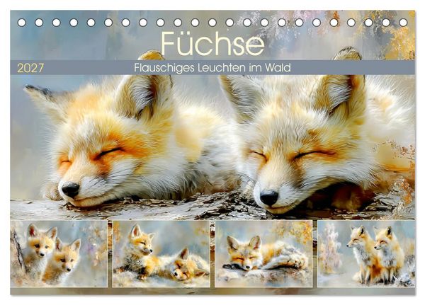 Produktbild: F&uuml;chse. Flauschiges Leuchten im Wald (Tischkalender 2027 DIN A5 quer), CALVENDO Monatskalender