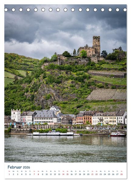 Produktbild: Burgen und Burgruinen am Mittelrhein (Tischkalender 2026 DIN A5 hoch), CALVENDO Monatskalender