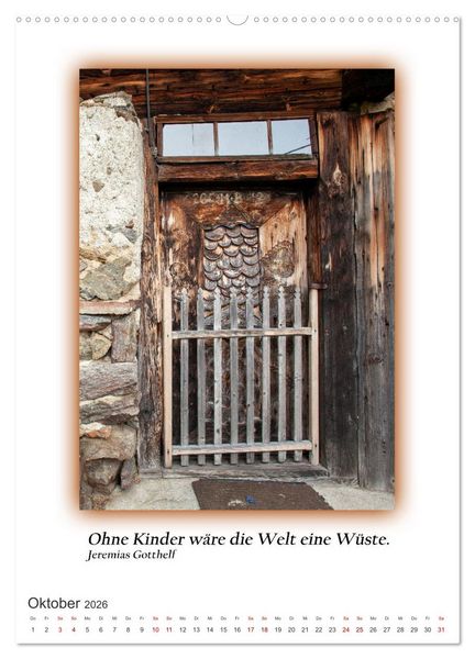 Produktbild: T&uuml;ren mit Philosophischen Gedanken (Wandkalender 2026 DIN A2 hoch), CALVENDO Monatskalender