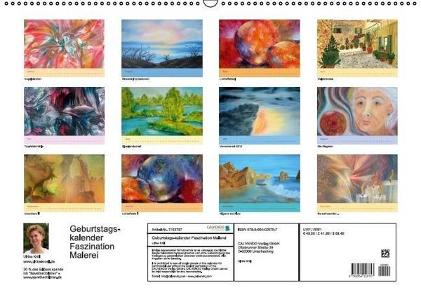 Produktbild: Geburtstagskalender Faszination Malerei - mit immerw&auml;hrendem Kalender (Wandkalender immerw&auml;hrend DIN A2 quer)