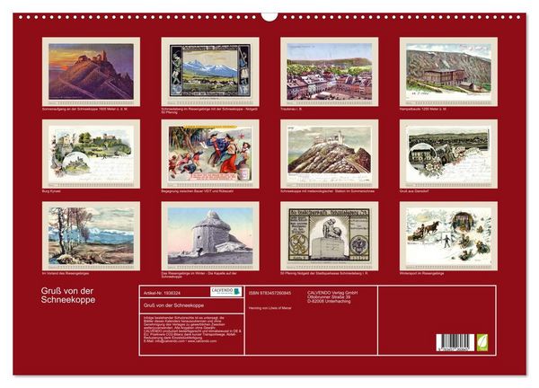 Produktbild: Gru&szlig; von der Schneekoppe (Wandkalender 2026 DIN A2 quer), CALVENDO Monatskalender
