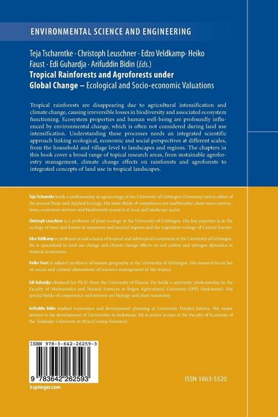 Produktbild: Tropical Rainforests and Agroforests under Global Change