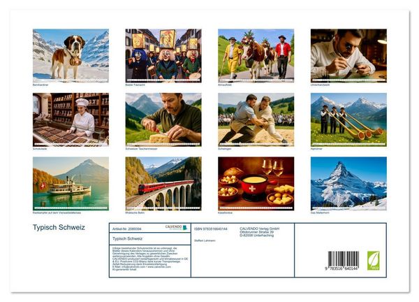 Produktbild: Typisch Schweiz (Wandkalender 2026 DIN A3 quer), CALVENDO Monatskalender