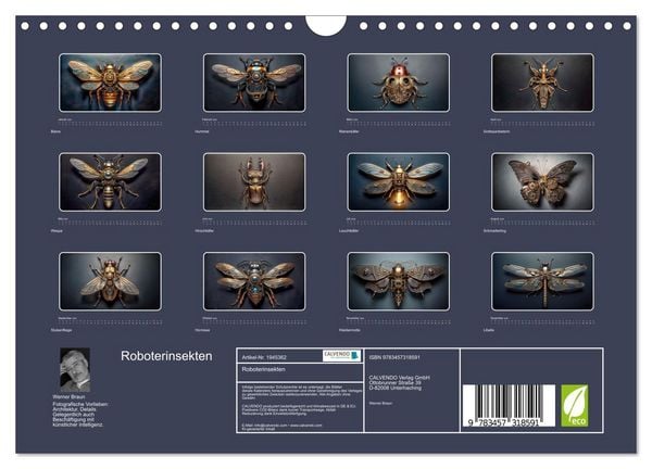 Produktbild: Roboterinsekten (Wandkalender 2026 DIN A4 quer), CALVENDO Monatskalender