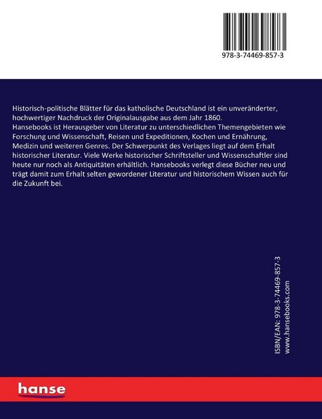 Produktbild: Historisch-politische Bl&auml;tter f&uuml;r das katholische Deutschland