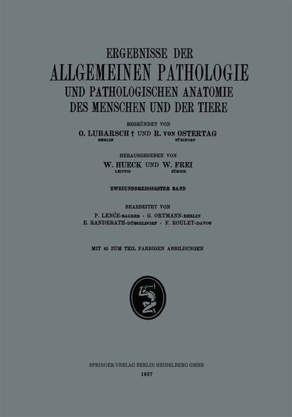 Produktbild: Ergebnisse der Allgemeinen Pathologie und Pathologischen Anatomie des Menschen und der Tiere