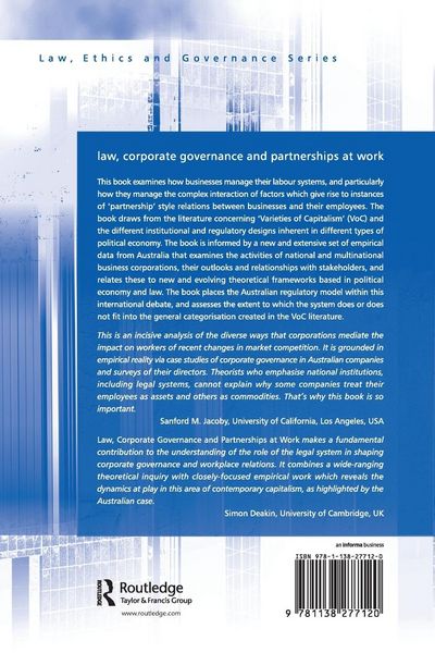 Produktbild: Law, Corporate Governance and Partnerships at Work