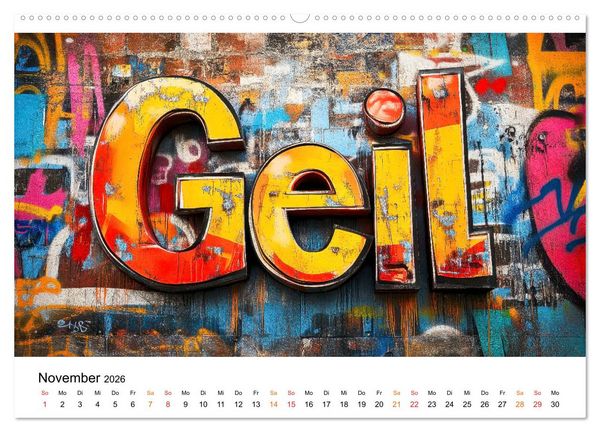 Produktbild: Graffiti & Street Art - Kunstwerke der Stra&szlig;e (hochwertiger Premium Wandkalender 2026 DIN A2 quer), Kunstdruck in Hochglanz