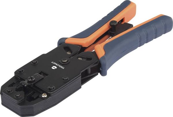 Produktbild: TOOLCRAFT TO-4988586 Crimpzange Modularstecker (Westernstecker) RJ10, RJ11, RJ12, RJ45