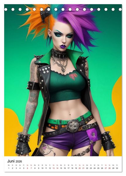 Produktbild: Punk Girls mit einer Prise New Wave (Tischkalender 2026 DIN A5 hoch), CALVENDO Monatskalender