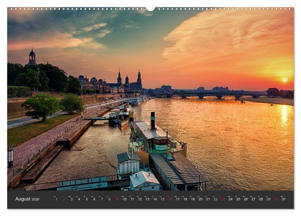 Produktbild: Barockstadt Dresden (hochwertiger Premium Wandkalender 2026 DIN A2 quer), Kunstdruck in Hochglanz