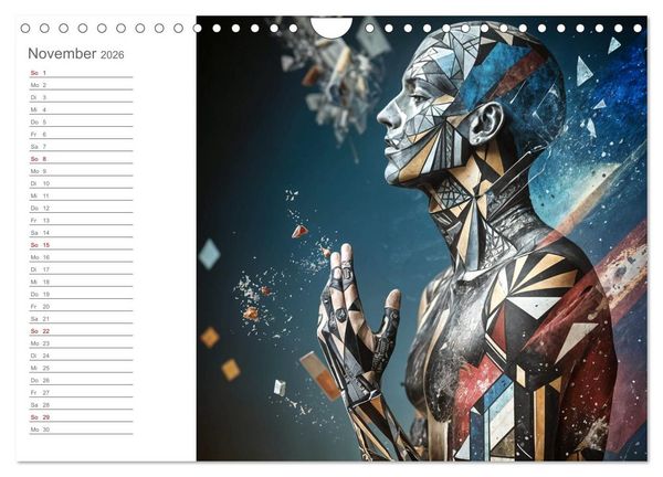 Produktbild: Tarnung und Illusion KI-Kunstvolle Verschmelzung von K&ouml;rper und Umgebung (Wandkalender 2026 DIN A4 quer), CALVENDO Monatskalender