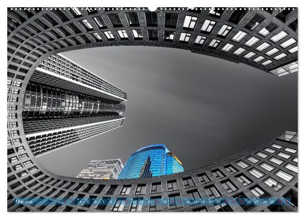 Produktbild: MAINHATTEN architektur kunst (hochwertiger Premium Wandkalender 2026 DIN A2 quer), Kunstdruck in Hochglanz
