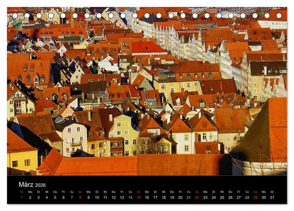 Produktbild: Landshut bei Tag und Nacht (Tischkalender 2026 DIN A5 quer), CALVENDO Monatskalender