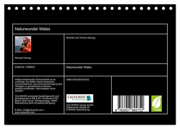 Produktbild: Naturwunder Wales (Tischkalender 2026 DIN A5 quer), CALVENDO Monatskalender
