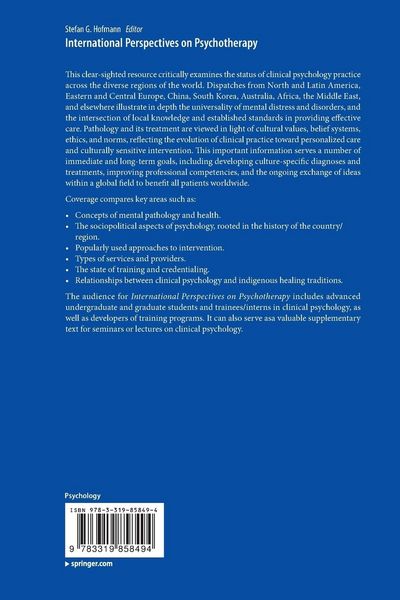 Produktbild: International Perspectives on Psychotherapy