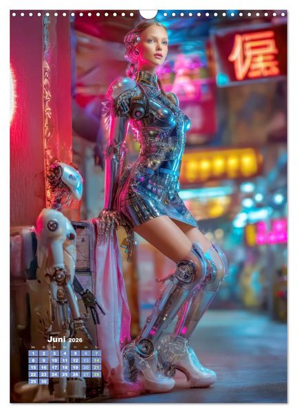 Produktbild: Cyberpunk &Auml;sthetik &ndash; Neonstadt mit seinne Bewohnern (Wandkalender 2026 DIN A3 hoch), CALVENDO Monatskalender