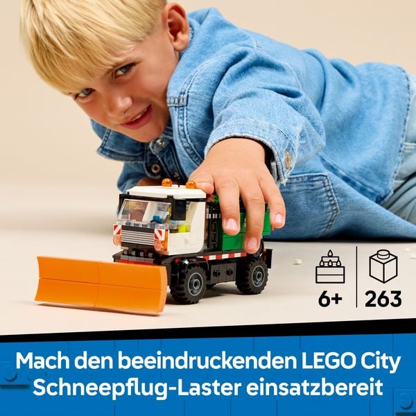 Produktbild: LEGO City 60490 Schneepflug, Spielzeug LKW mit Minifigur am Steuer