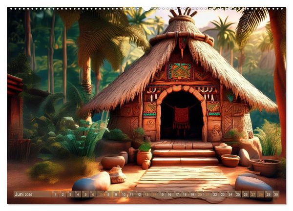 Produktbild: Untergegangene Kulturen - die Azteken (hochwertiger Premium Wandkalender 2026 DIN A2 quer), Kunstdruck in Hochglanz