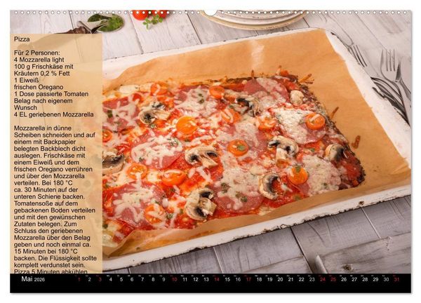 Produktbild: Low Carb - Leichte Rezepte f&uuml;r jeden Tag (hochwertiger Premium Wandkalender 2026 DIN A2 quer), Kunstdruck in Hochglanz