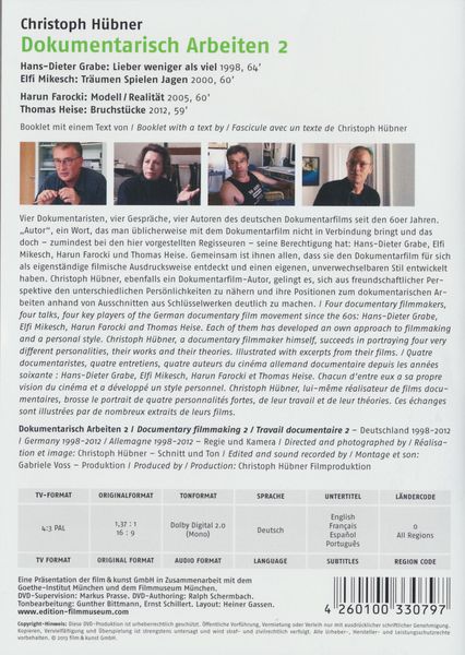 Produktbild: Dokumentarisch Arbeiten 2 - Grabe/Mikesch/Farocki/Heise - Edition Filmmuseum [2 DVDs]