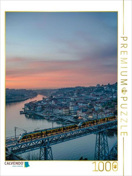 CALVENDO Puzzle Ponte Luis I im Abendrot 1000 Teile Puzzle hoch | 1000 Teile Lege-Größe 64 × 48 cm Foto-Puzzle für glückliche Stunden