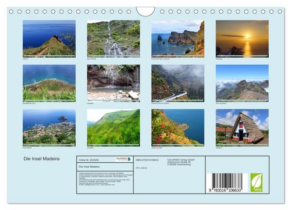 Produktbild: Die Insel Madeira (Wandkalender 2026 DIN A4 quer), CALVENDO Monatskalender