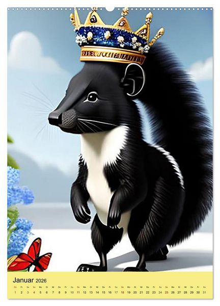 Produktbild: Tiere als K&ouml;nige (hochwertiger Premium Wandkalender 2026 DIN A2 hoch), Kunstdruck in Hochglanz