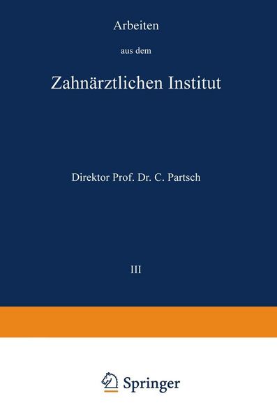 Produktbild: Arbeiten aus dem Zahn&auml;rztlichen Institut der Universit&auml;t Breslau