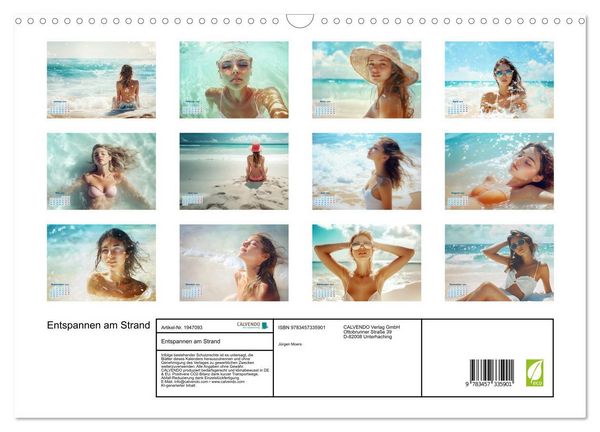 Produktbild: Entspannen am Strand (Wandkalender 2026 DIN A3 quer), CALVENDO Monatskalender