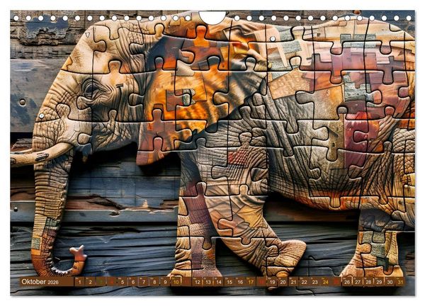 Produktbild: Elefanten - modern Art (Wandkalender 2026 DIN A4 quer), CALVENDO Monatskalender