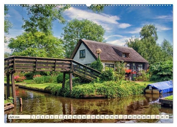 Produktbild: Reise durch die Niederlande - Giethoorn in der Provinz Overijssel (hochwertiger Premium Wandkalender 2026 DIN A2 quer), Kunstdruck in Hochglanz