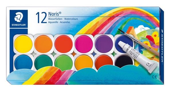 Produktbild: STAEDTLER Malkasten 12 Farben + Deckwei&szlig; + Pinsel
