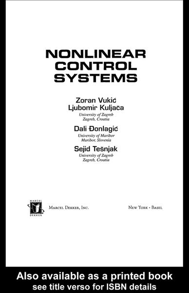 Produktbild: Nonlinear Control Systems