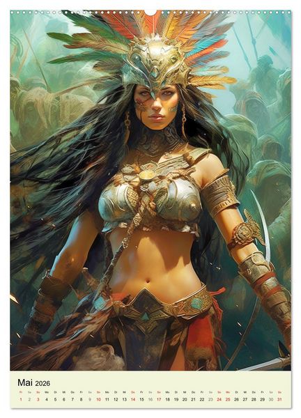 Produktbild: Antike Amazonen. Furchtlose Fantasy-Kriegerinnen (hochwertiger Premium Wandkalender 2026 DIN A2 hoch), Kunstdruck in Hochglanz