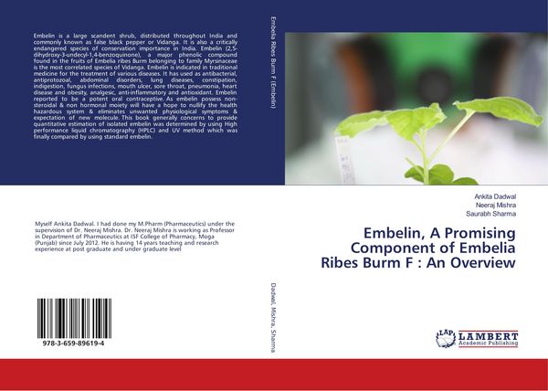 Produktbild: Embelin, A Promising Component of Embelia Ribes Burm F : An Overview