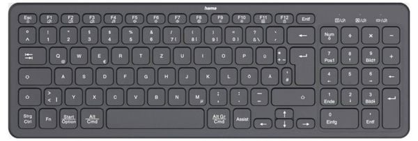 Produktbild: hama 00173057 Multi-Device-Tastatur \"WK-300\", kabellos, Funk/Bluetooth&reg;, Schw., QWERTZ DE