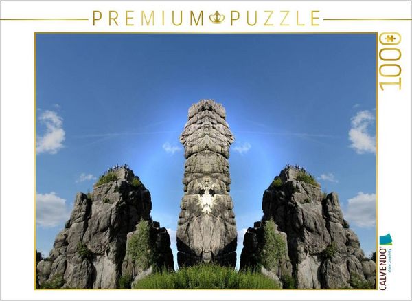 Produktbild: CALVENDO Puzzle Die Externsteine - W&auml;chter aus einer anderen Zeit | 1000 Teile Lege-Gr&ouml;&szlig;e 64x48cm Foto-Puzzle f&uuml;r gl&uuml;ckliche Stunden
